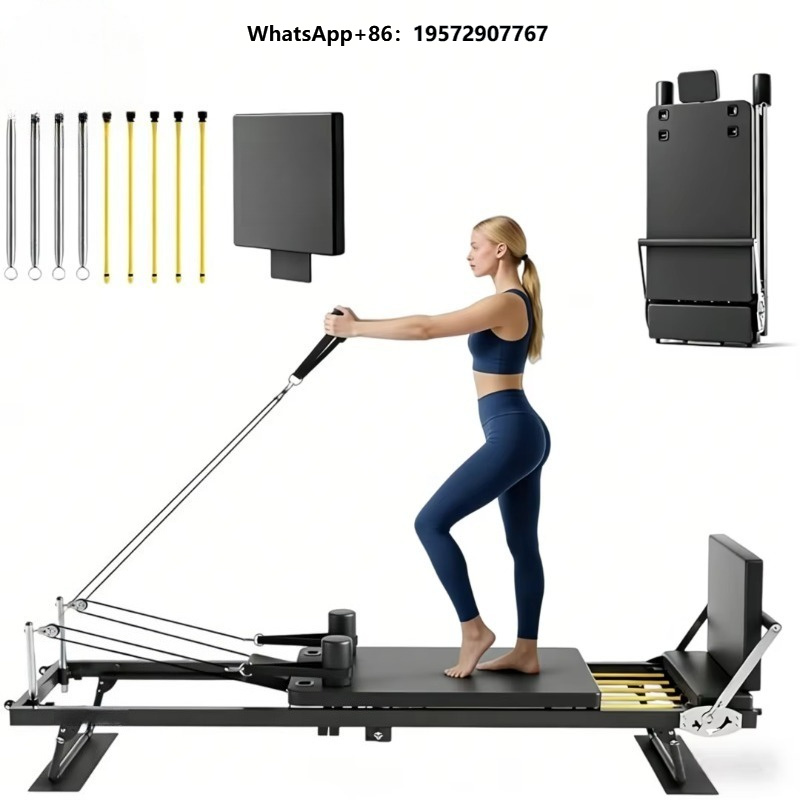 Pilates Yoga Reformer - Foldable Pilates Reformer Machine with Alloy