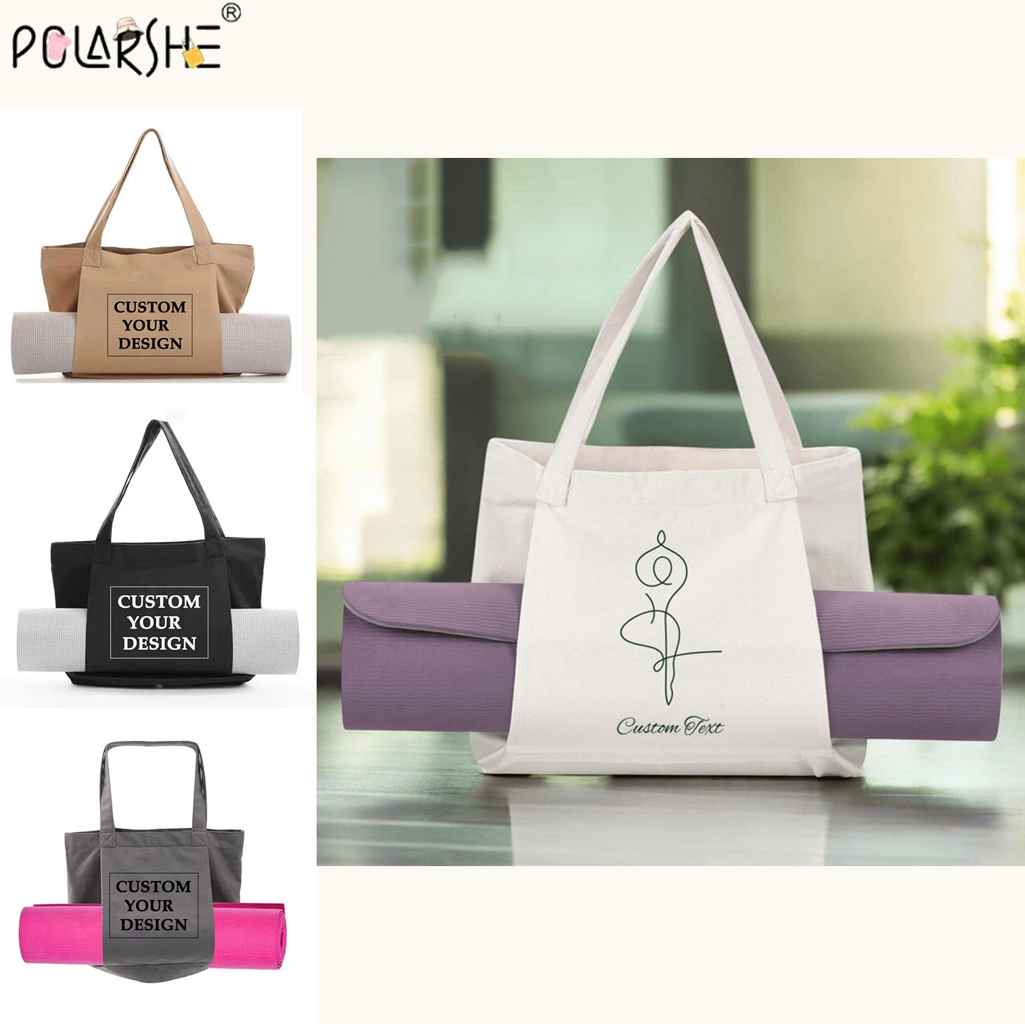 Pilates Yoga Bag - Custom Yoga Mat Tote Bag Personalized
