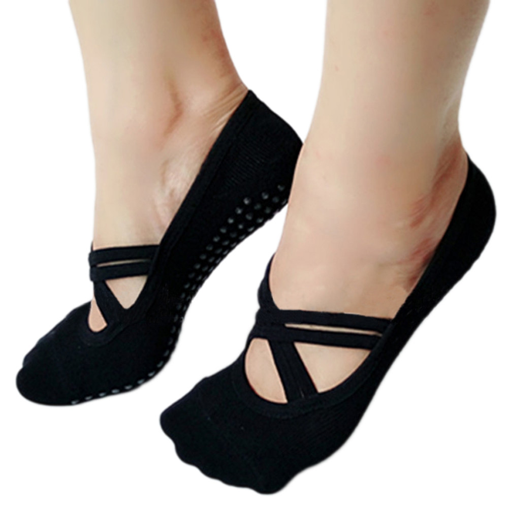 Pilates Yoga Barre - Yoga Socks Women Black Non Skid