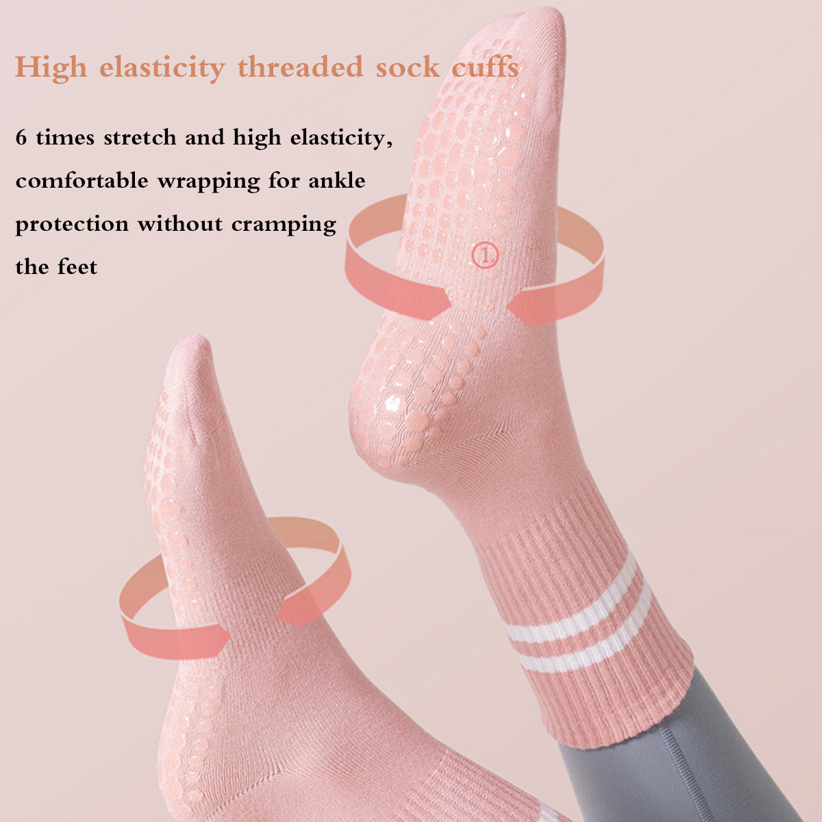 Pilates Socks with Grips for W - Pilates Yoga Barre 评论和价格