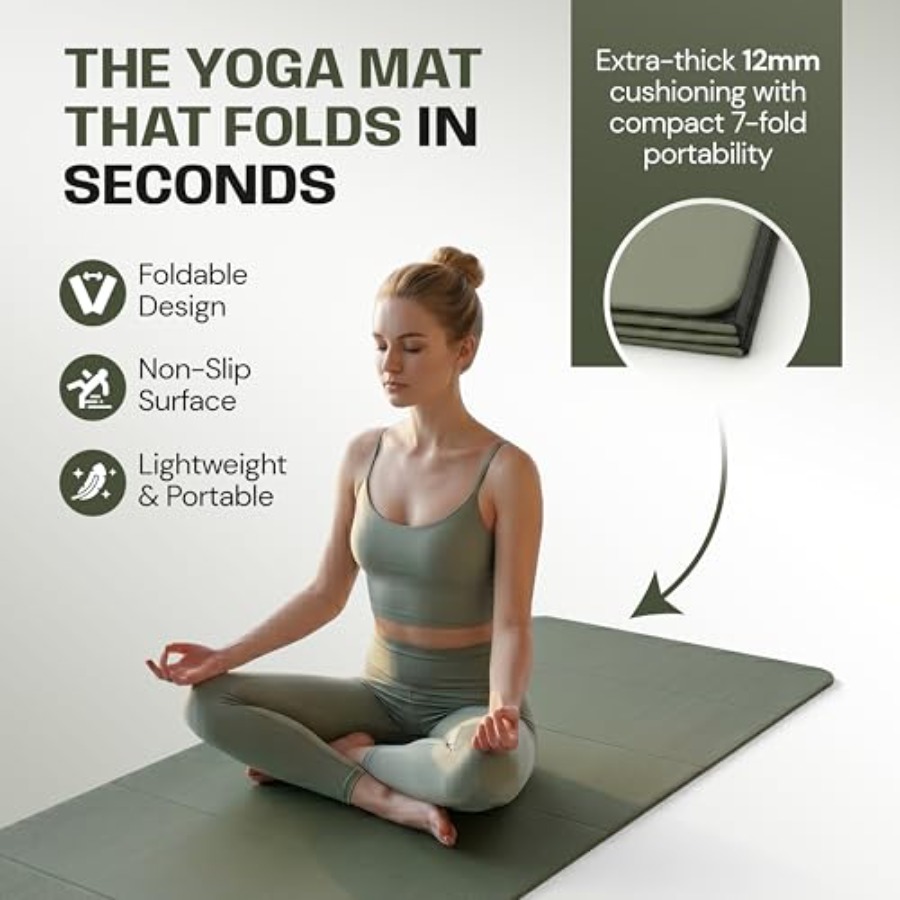 Foldable Yoga Mat for Yoga Pil - Pilates Yoga Hiit 评论和价格