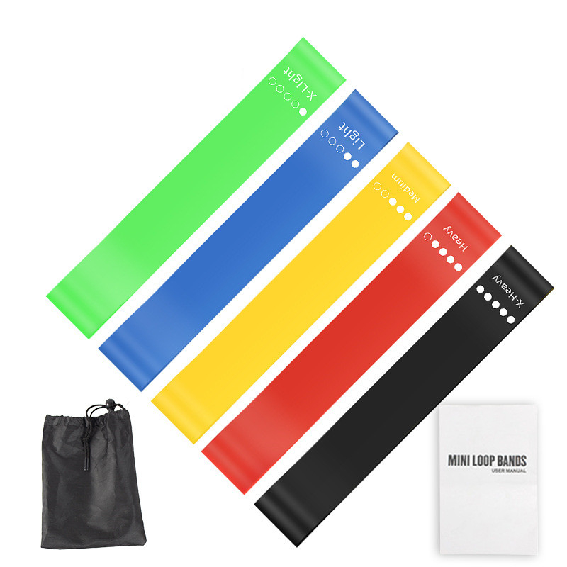 5Pcs TPE Resistance Bands Set  - Pilates Yoga Bag 评论和价格