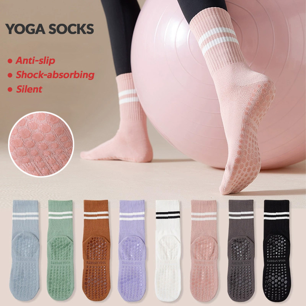 3 Pairs Long Yoga Socks with G - Pilates Yoga Barre 评论和价格