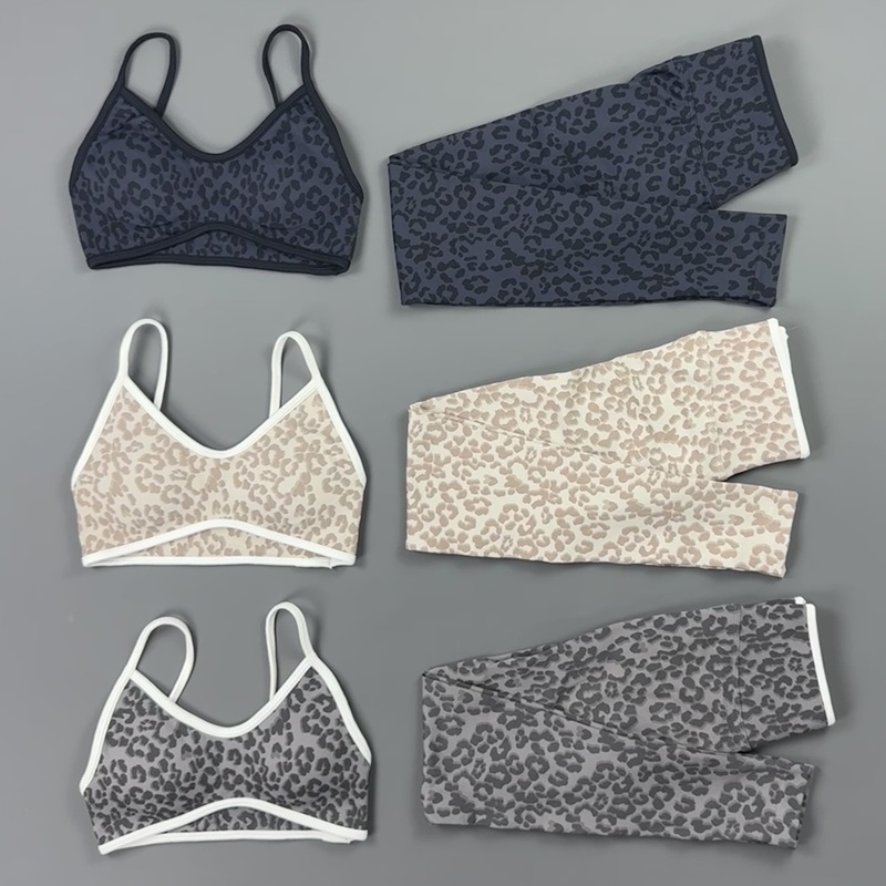 2 Pieces Yoga Set Women Leopar - Pilates Yoga Clothes 评论和价格