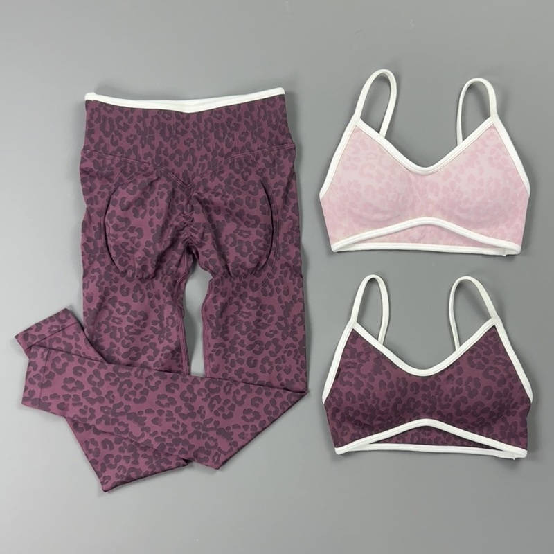 2 Pieces Yoga Set Women Leopar - Pilates Yoga Clothes 评论和价格