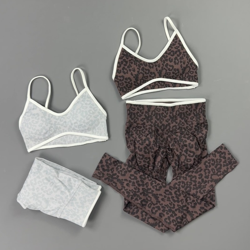 2 Pieces Yoga Set Women Leopar - Pilates Yoga Clothes 评论和价格