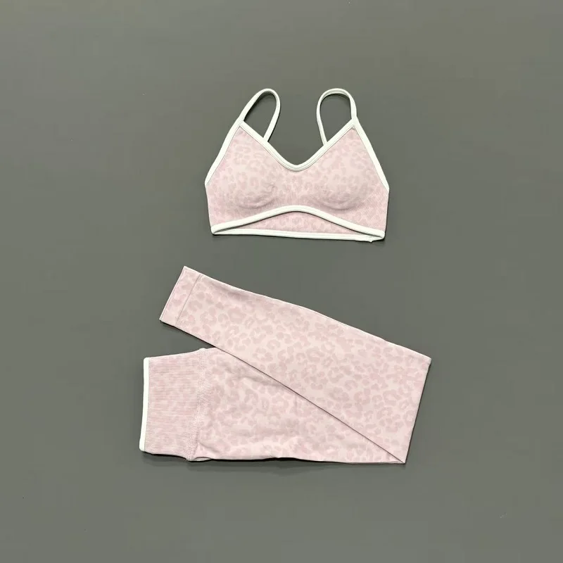 2 Pieces Yoga Set Women Leopar - Pilates Yoga Clothes 评论和价格