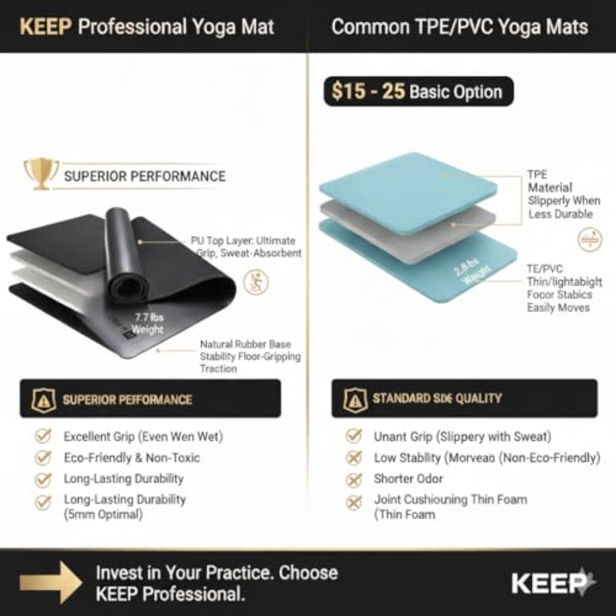 Rubber Yoga Mat for Hot Yoga,  - Pilates Yoga Hiit 评论和价格